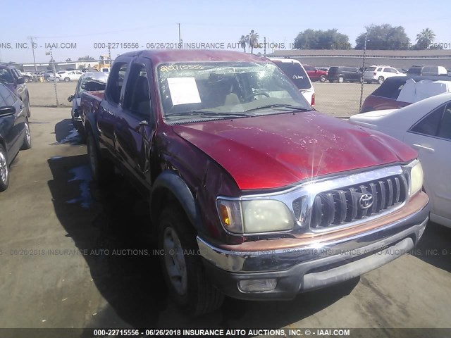 5TEGN92NX4Z427219 - 2004 TOYOTA TACOMA DOUBLE CAB PRERUNNER RED photo 1