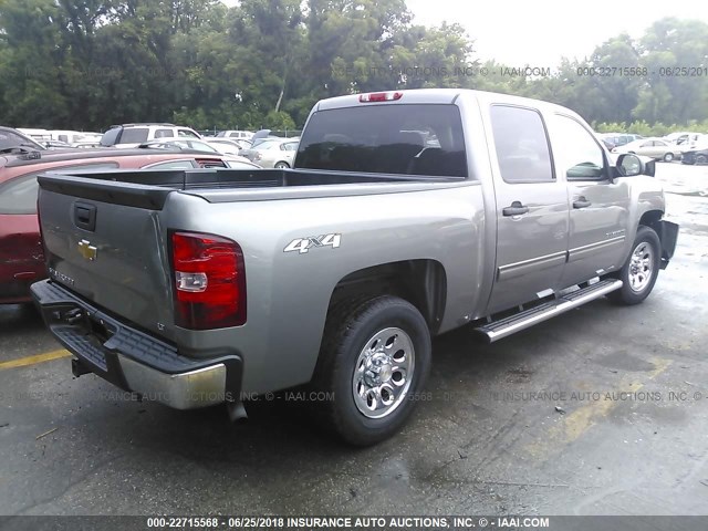 3GCPKSE76DG340233 - 2013 CHEVROLET SILVERADO K1500 LT GRAY photo 4