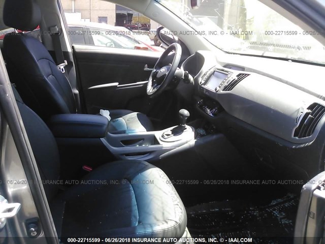 KNDPC3AC1F7769879 - 2015 KIA SPORTAGE EX GRAY photo 5