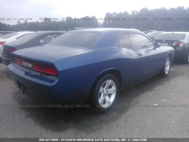 2B3CJ4DV0AH238310 - 2010 DODGE CHALLENGER SE BLUE photo 4