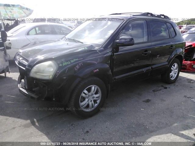 KM8JN12D48U855960 - 2008 HYUNDAI TUCSON SE/LIMITED BLACK photo 2