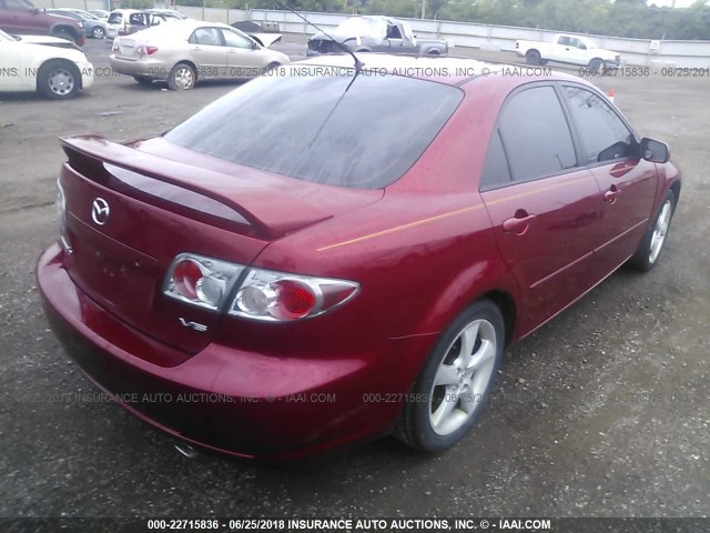 1YVHP80D165M40220 - 2006 MAZDA 6 S RED photo 4