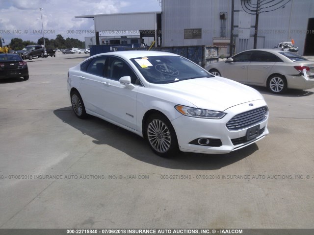 3FA6P0RU6DR385149 - 2013 FORD FUSION TITANIUM HEV WHITE photo 1