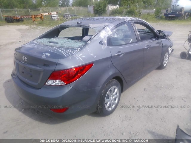 KMHCT4AE7DU570674 - 2013 HYUNDAI ACCENT GLS/GS GRAY photo 4