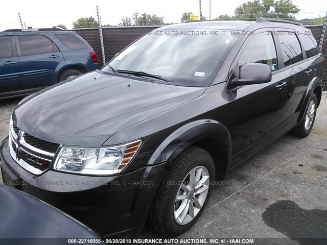 3C4PDCBG7HT571336 - 2017 DODGE JOURNEY SXT GRAY photo 2