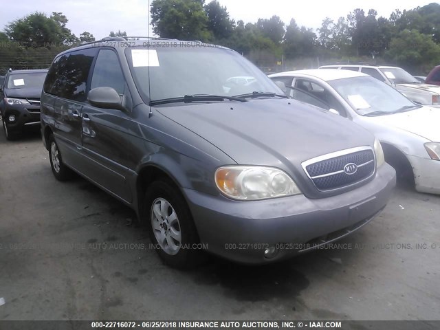 KNDUP131546594367 - 2004 KIA SEDONA EX/LX GRAY photo 1