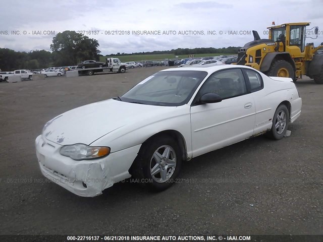2G1WX15K719332216 - 2001 CHEVROLET MONTE CARLO SS 白色 照片 2