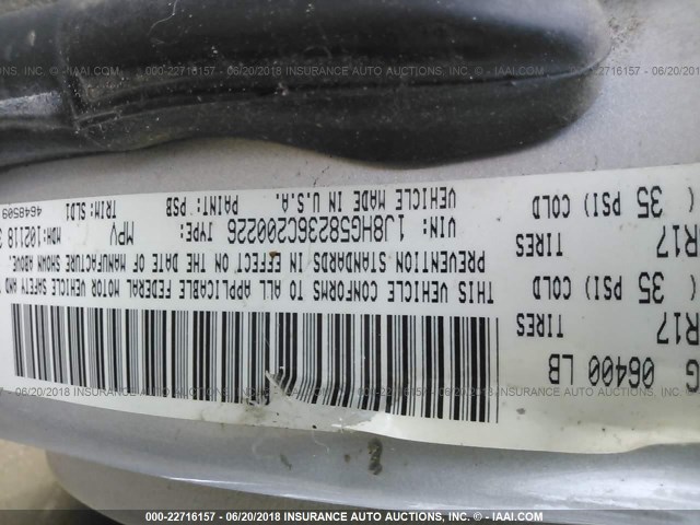 1J8HG58236C200226 - 2006 JEEP COMMANDER LIMITED Gümüş foto 9