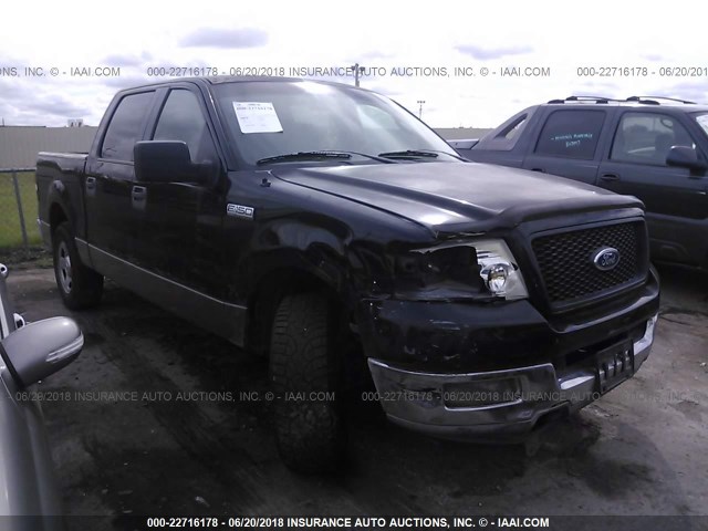 1FTPW12555KB70989 - 2005 FORD F150 SUPERCREW BLACK photo 1