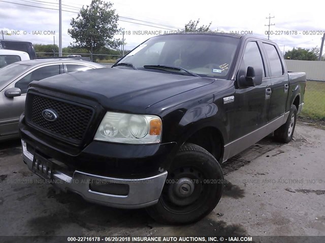 1FTPW12555KB70989 - 2005 FORD F150 SUPERCREW BLACK photo 2
