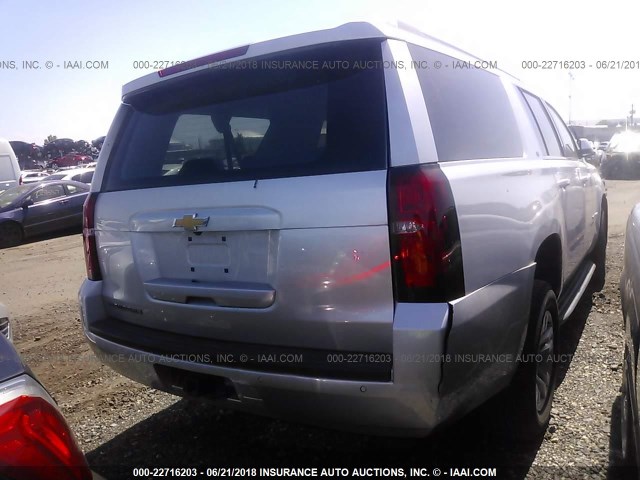 1GNSCHKC2JR164814 - 2018 CHEVROLET SUBURBAN C1500 LT SILVER photo 4