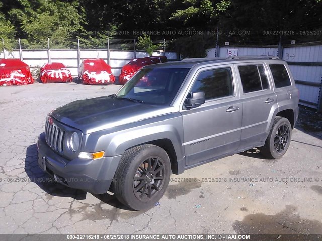 1C4NJPBA0ED594588 - 2014 JEEP PATRIOT SPORT GRAY photo 2