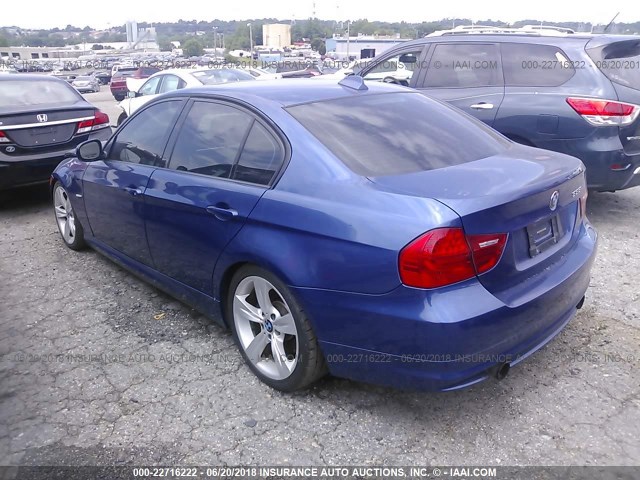 WBAPM5C56BE435521 - 2011 BMW 335 I BLUE photo 3