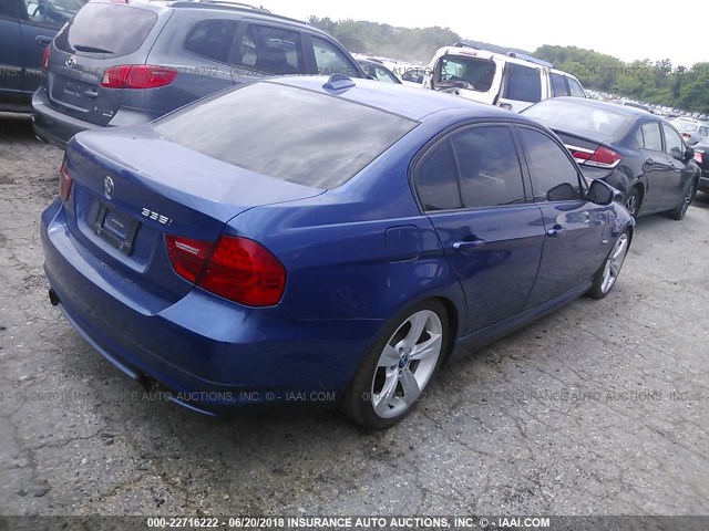 WBAPM5C56BE435521 - 2011 BMW 335 I BLUE photo 4