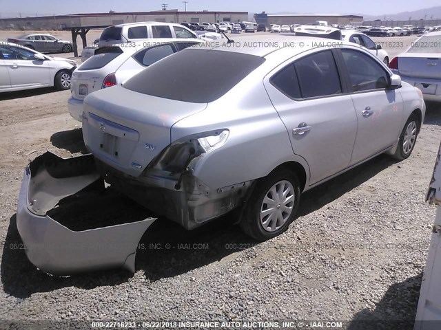 3N1CN7AP8CL827631 - 2012 NISSAN VERSA S/SV/SL SILVER photo 4