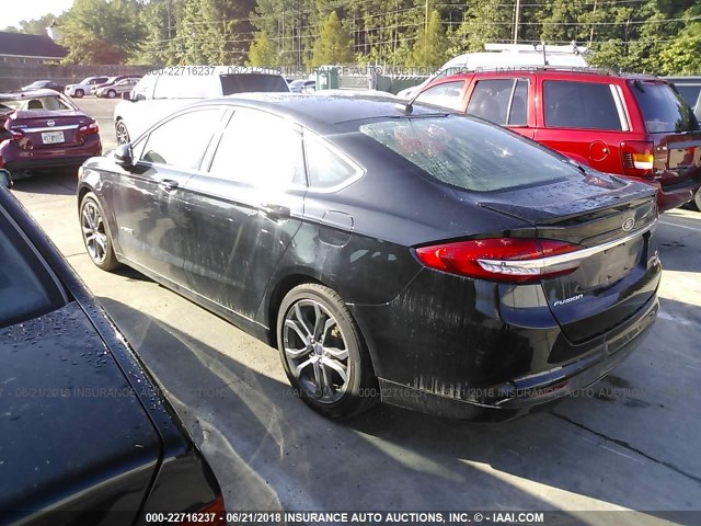 3FA6P0LU0HR373934 - 2017 FORD FUSION SE HYBRID BLACK photo 3