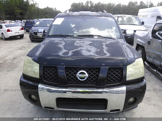 5N1AA08A26N739358 - 2006 NISSAN ARMADA SE/LE BLACK photo 6