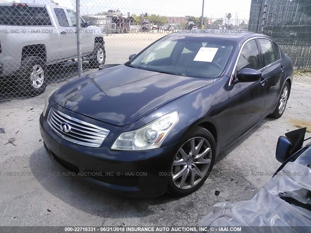 JNKCV61EX9M311211 - 2009 INFINITI G37 JOURNEY/SPORT BLUE photo 2