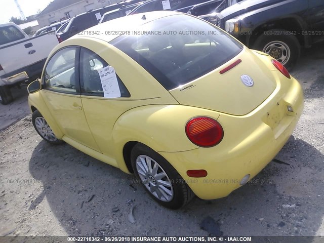 3VWBK31C85M410043 - 2005 VOLKSWAGEN NEW BEETLE GL 黄色 照片 3