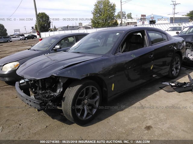 2C3CDXCT2FH916316 - 2015 DODGE CHARGER R/T GRAY photo 2