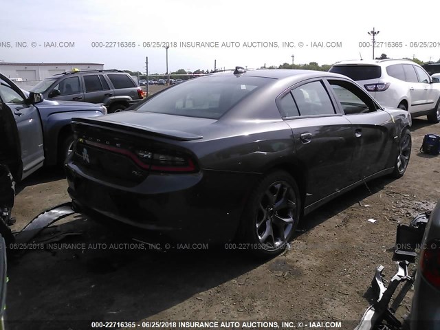 2C3CDXCT2FH916316 - 2015 DODGE CHARGER R/T GRAY photo 4