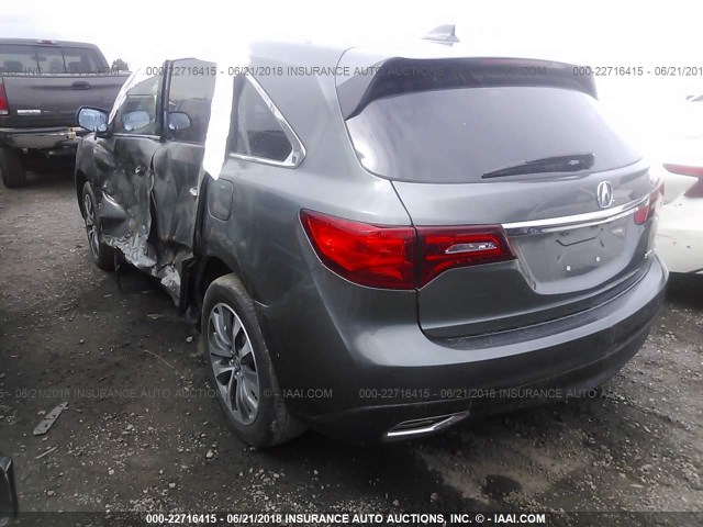 5FRYD4H40EB001081 - 2014 ACURA MDX TECHNOLOGY GREEN photo 3