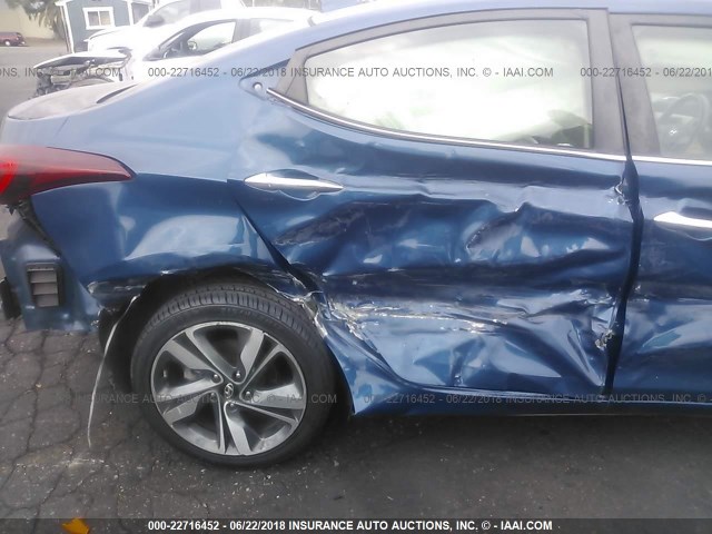 KMHDH4AE9EU136473 - 2014 HYUNDAI ELANTRA SE/SPORT/LIMITED BLUE photo 6