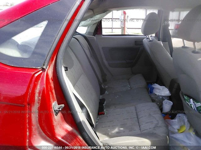 1FAHP35N18W254884 - 2008 FORD FOCUS SE/SEL/SES RED photo 8