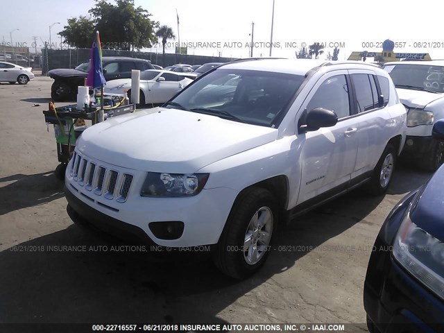 1C4NJCBA2FD104632 - 2015 JEEP COMPASS SPORT WHITE photo 2