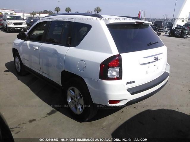 1C4NJCBA2FD104632 - 2015 JEEP COMPASS SPORT WHITE photo 3