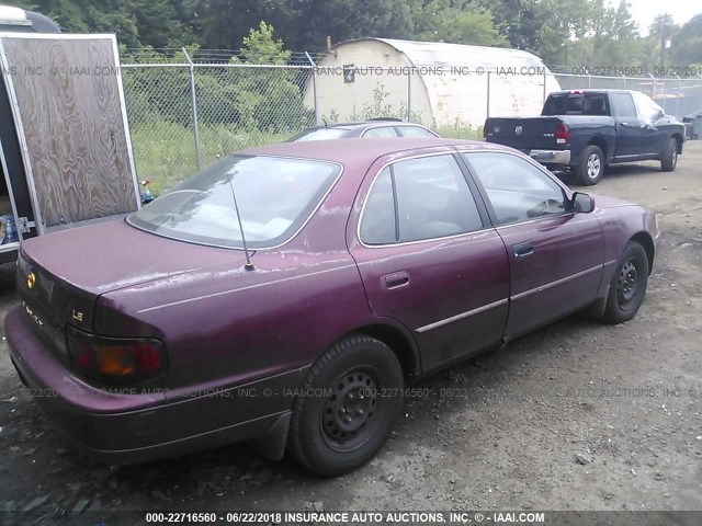 4T1BG12K2TU788829 - 1996 TOYOTA CAMRY DX/LE/XLE BURGUNDY photo 4