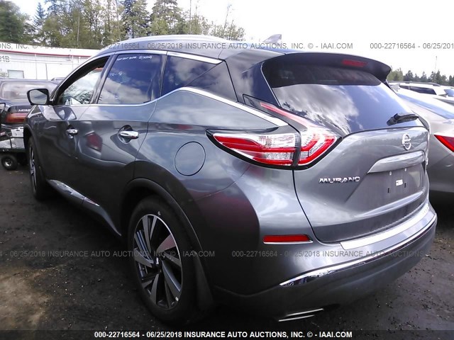 5N1AZ2MH5HN170872 - 2017 NISSAN MURANO S/SL/SV/PLATINUM BROWN photo 3