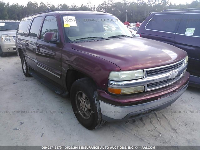 1GNEC16Z42J303408 - 2002 CHEVROLET SUBURBAN C1500 RED photo 1