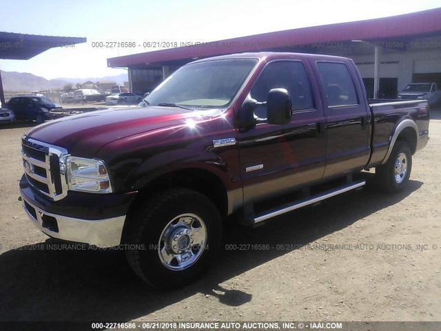 1FTSW21P36ED56954 - 2006 FORD F250 SUPER DUTY RED photo 2