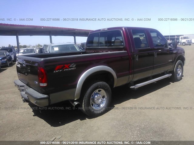 1FTSW21P36ED56954 - 2006 FORD F250 SUPER DUTY RED photo 4