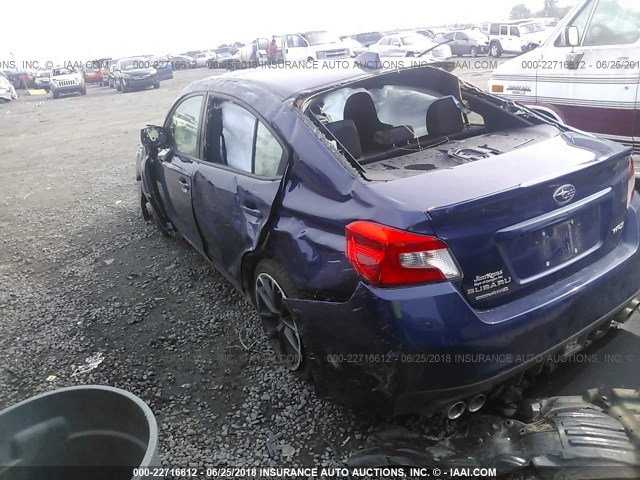 JF1VA1C64J9820187 - 2018 SUBARU WRX PREMIUM BLUE photo 3