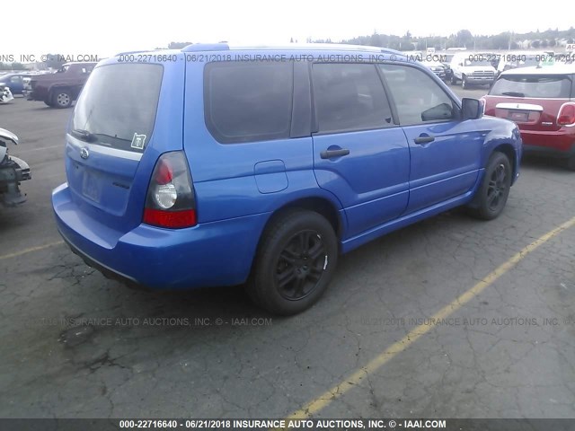 JF1SG66628H731244 - 2008 SUBARU FORESTER SPORTS 2.5X/SPORTS 2.5XT BLUE photo 4