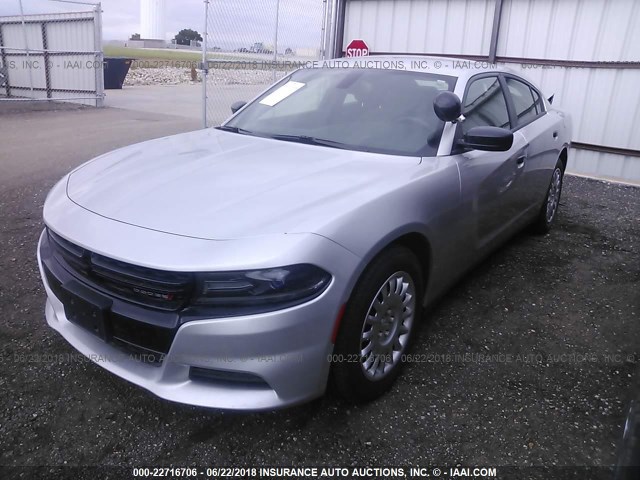 2C3CDXKT6GH348140 - 2016 DODGE CHARGER POLICE SILVER photo 2