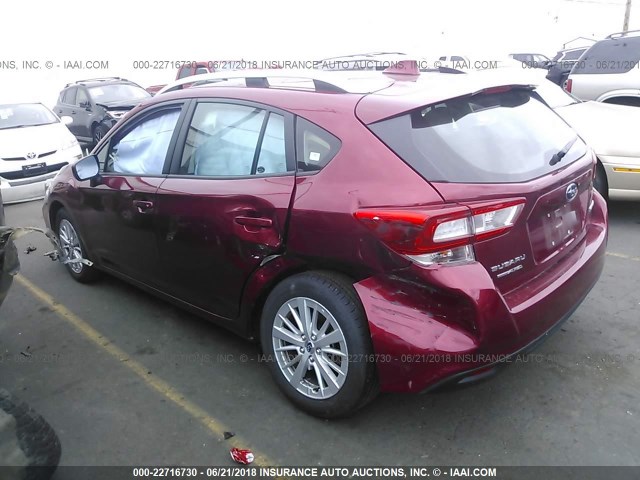 4S3GTAD62J3723407 - 2018 SUBARU IMPREZA PREMIUM PLUS RED photo 3