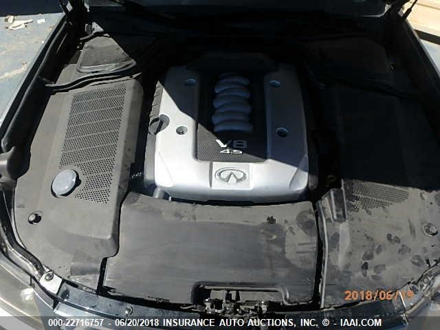 JNKBY01E86M206887 - 2006 INFINITI M45 SPORT SILVER photo 10