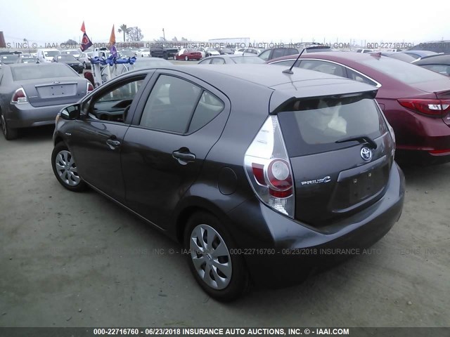 JTDKDTB38E1083510 - 2014 TOYOTA PRIUS C GRAY photo 3