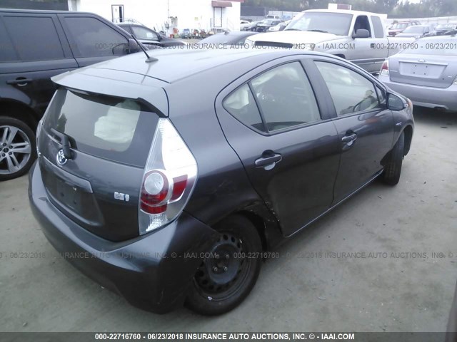 JTDKDTB38E1083510 - 2014 TOYOTA PRIUS C GRAY photo 4