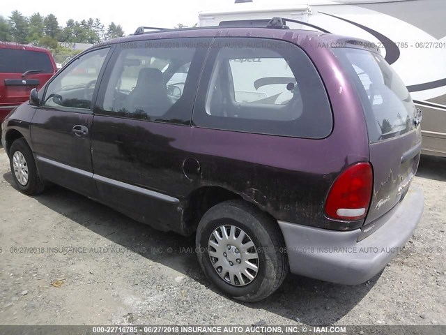 2P4FP25B3WR586098 - 1998 PLYMOUTH VOYAGER PURPLE photo 3