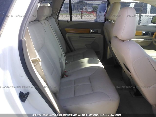 2LMDU68C37BJ13005 - 2007 LINCOLN MKX WHITE photo 8