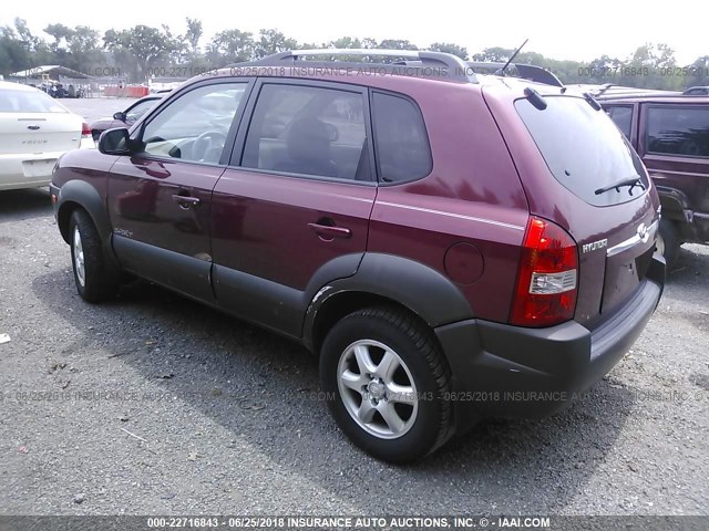 KM8JN12D55U050075 - 2005 HYUNDAI TUCSON GLS/LX RED photo 3