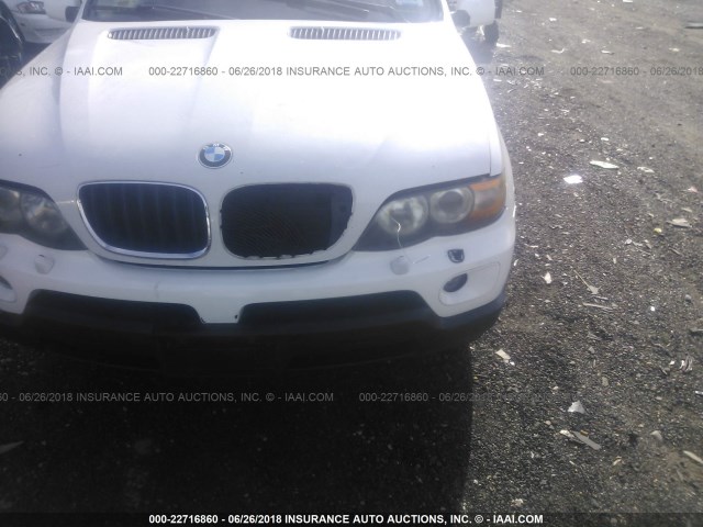 5UXFA13516LY27712 - 2006 BMW X5 3.0I WHITE photo 6