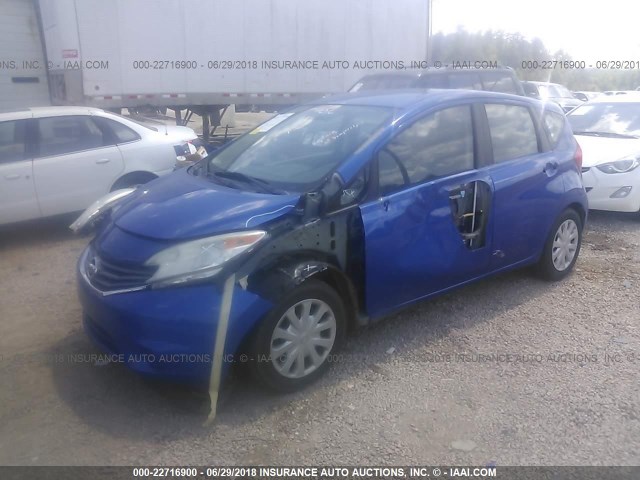 3N1CE2CP2EL367515 - 2014 NISSAN VERSA NOTE S/S PLUS/SV/SL BLUE photo 2
