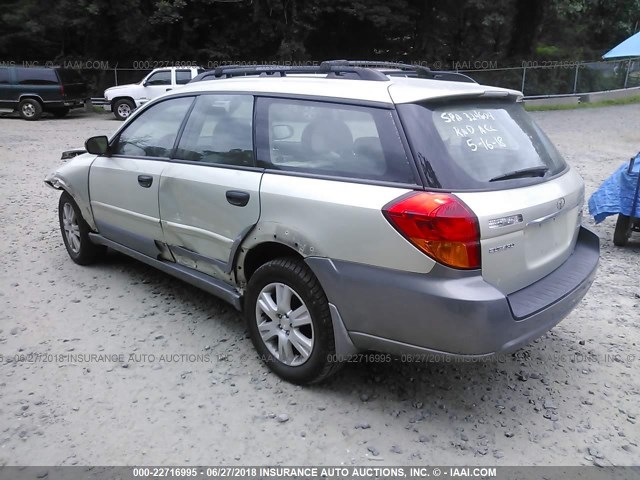 4S4BP61C857376780 - 2005 SUBARU LEGACY OUTBACK 2.5I SILVER photo 3