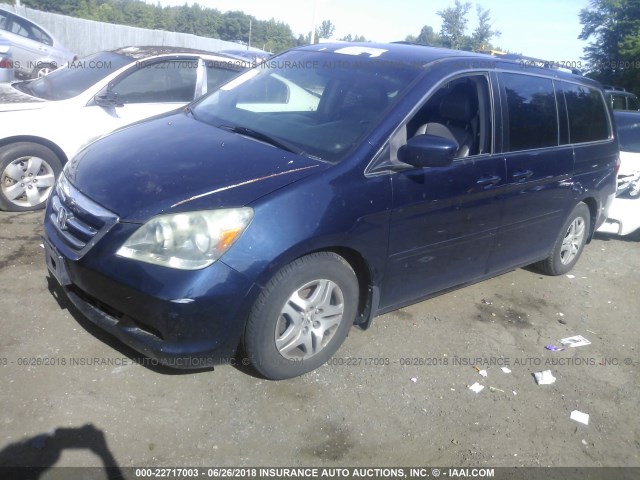 5FNRL38716B064415 - 2006 HONDA ODYSSEY EXL BLUE photo 2