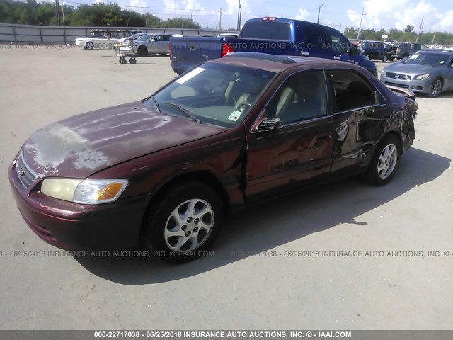 4T1BG22K31U110111 - 2001 TOYOTA CAMRY CE/LE/XLE RED photo 2